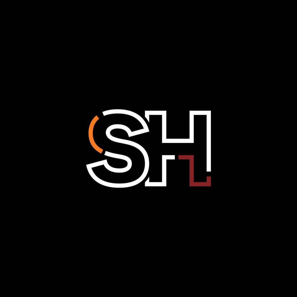 Abstract letter SH logo design with line connection for technology and digital business company. vector