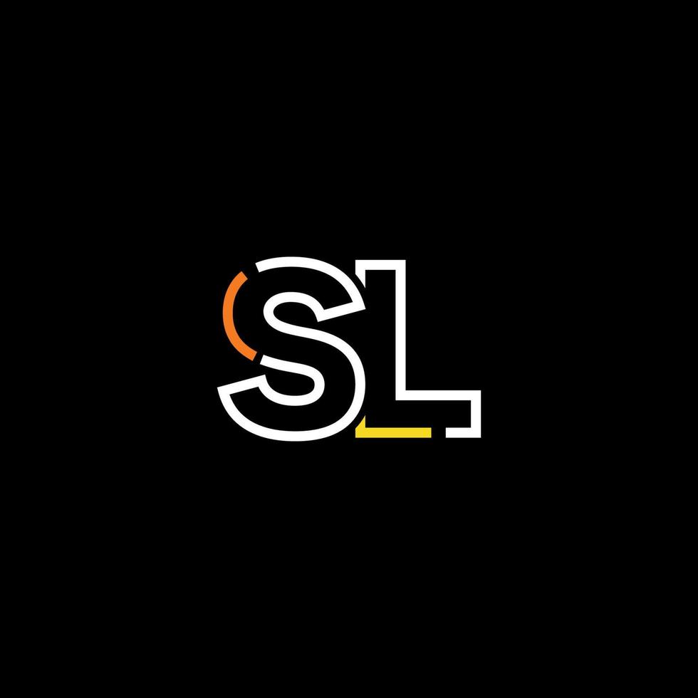 Abstract letter SL logo design with line connection for technology and digital business company. vector