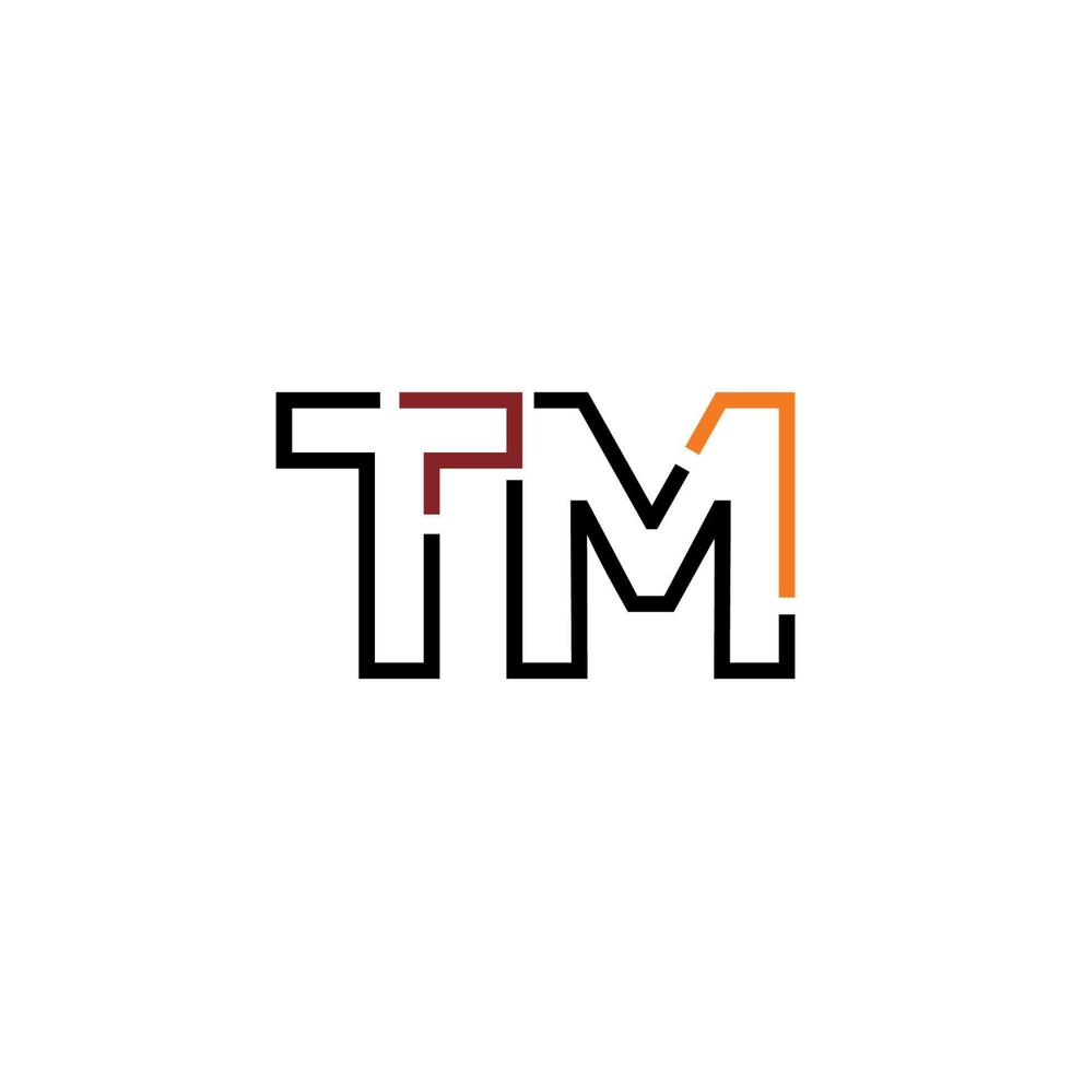 Abstract letter TM logo design with line connection for technology and digital business company. vector