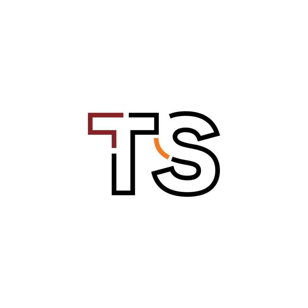 resumen letra ts logo diseño con línea conexión para tecnología y digital negocio compañía. vector