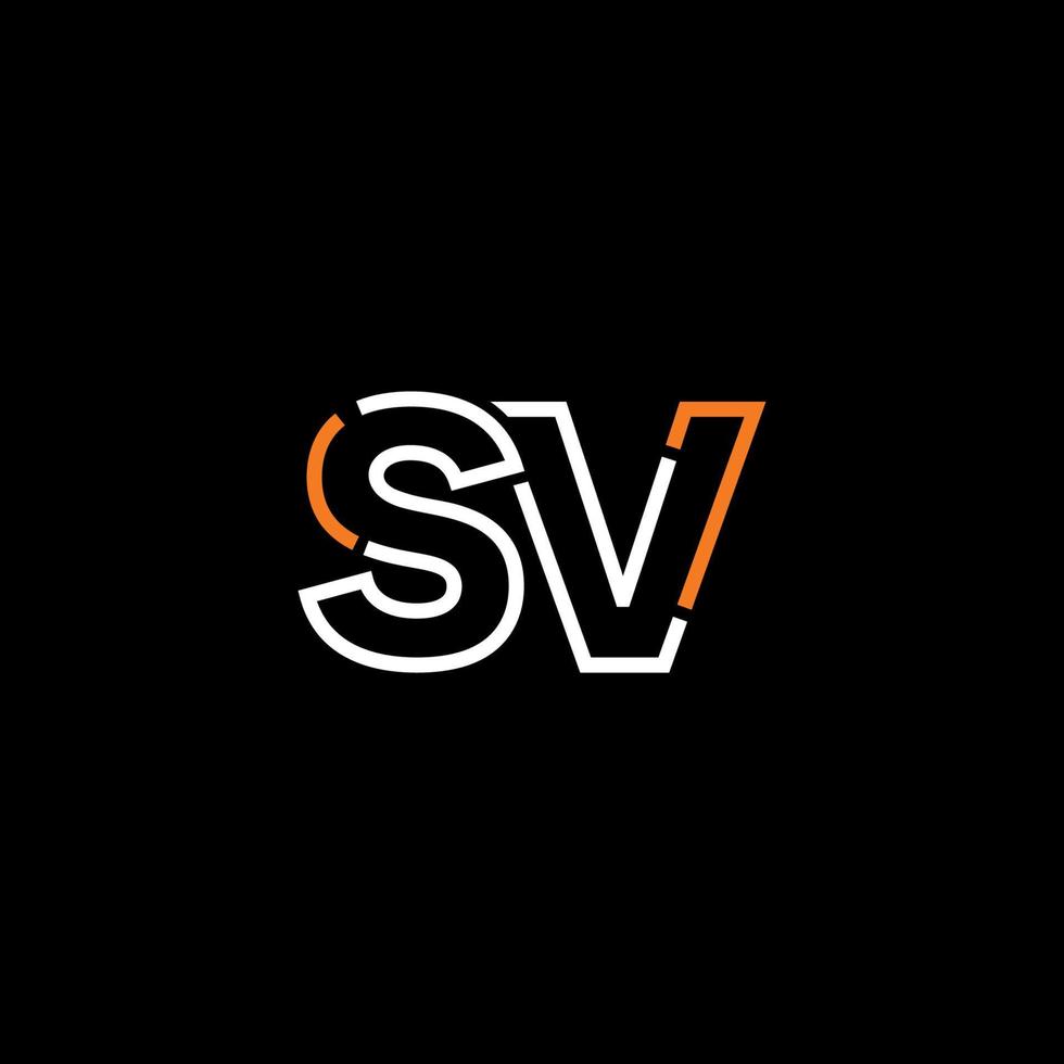 Abstract letter SV logo design with line connection for technology and digital business company. vector
