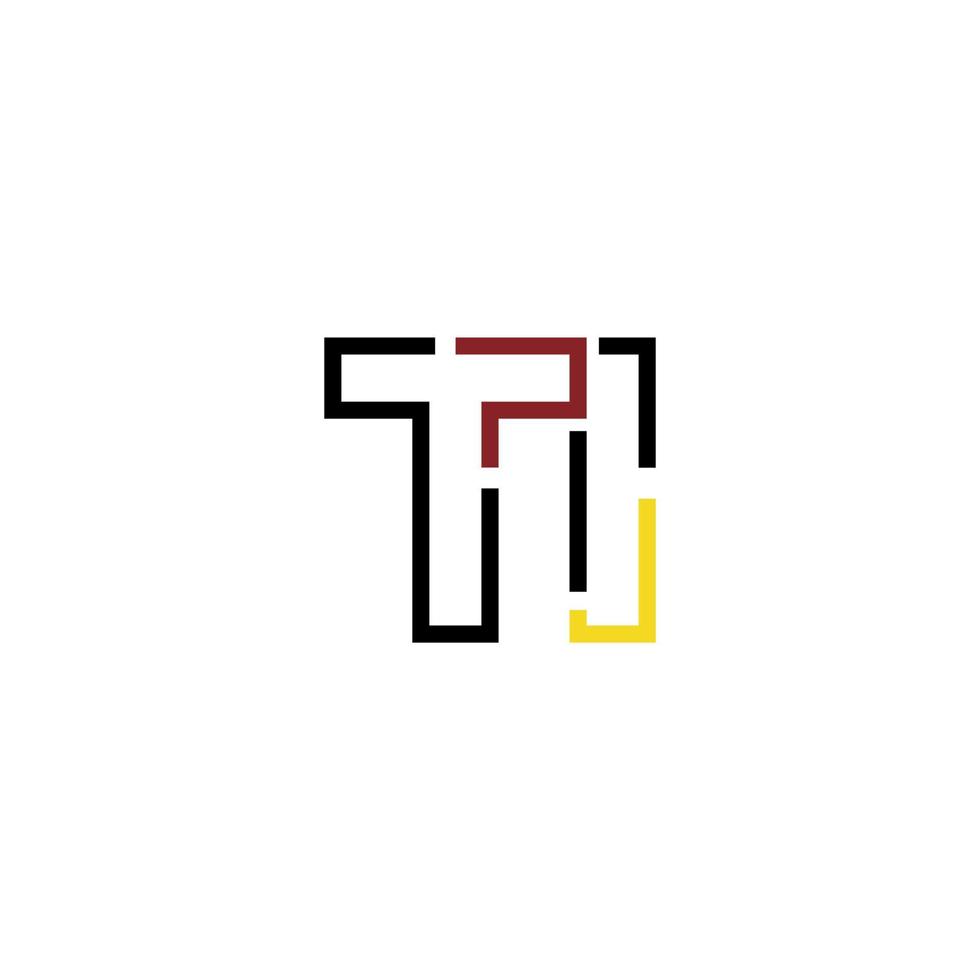 Abstract letter TI logo design with line connection for technology and digital business company. vector