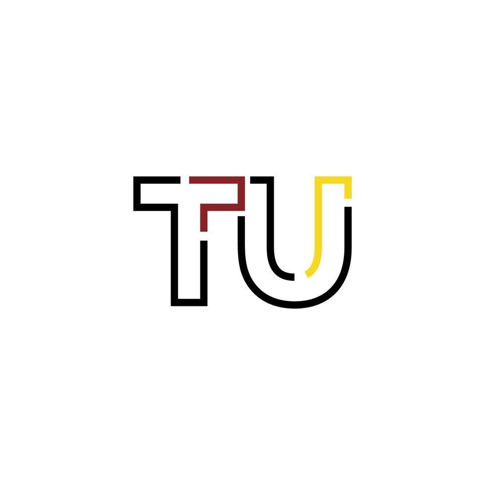 Abstract letter TU logo design with line connection for technology and digital business company. vector