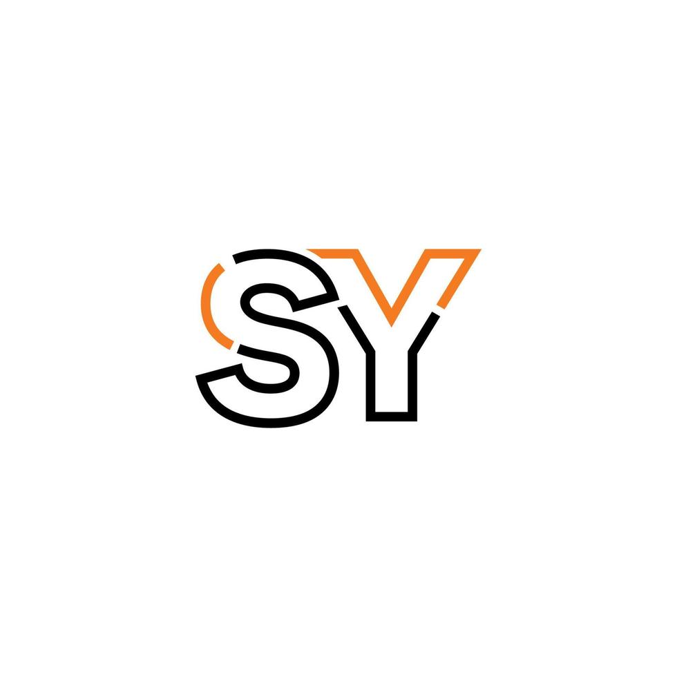 Abstract letter SY logo design with line connection for technology and digital business company. vector