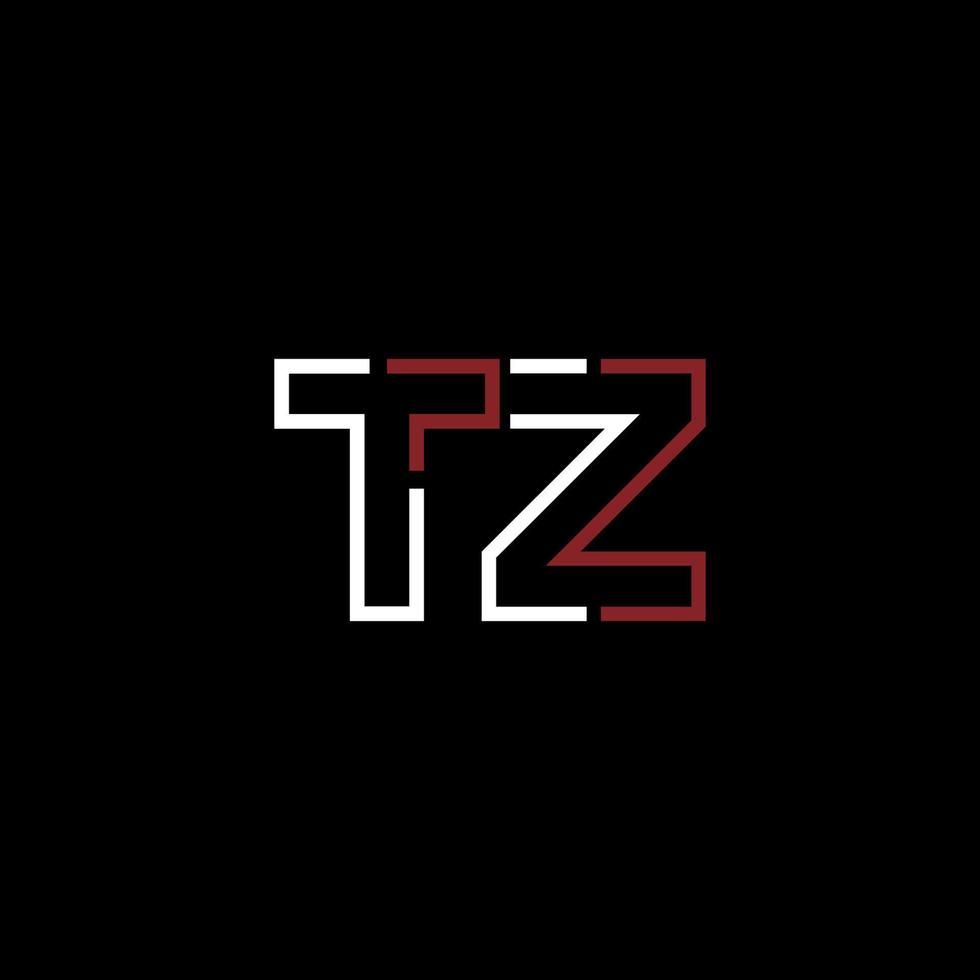 resumen letra tz logo diseño con línea conexión para tecnología y digital negocio compañía. vector