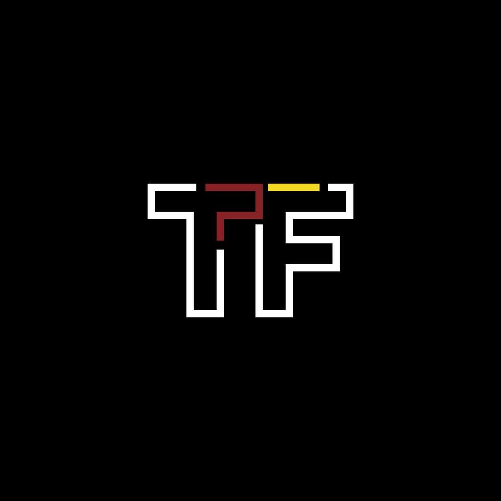 resumen letra tf logo diseño con línea conexión para tecnología y digital negocio compañía. vector