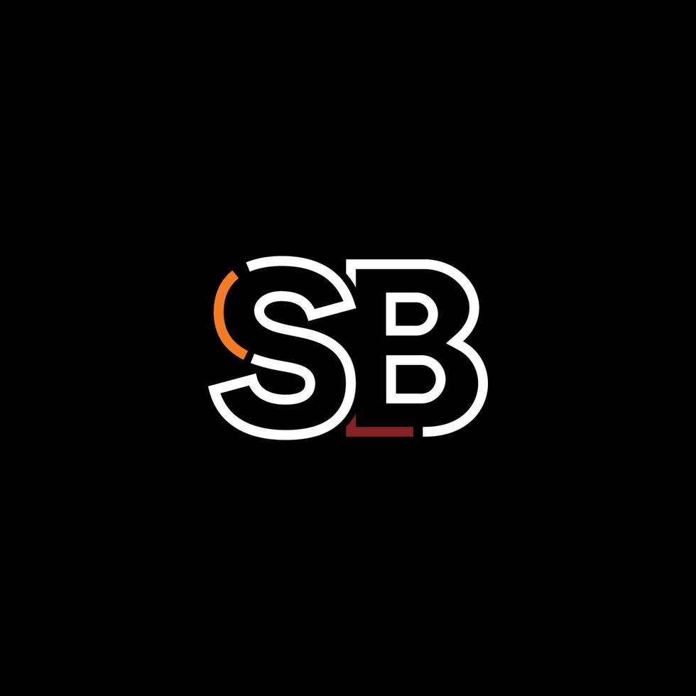 Abstract letter SB logo design with line connection for technology and digital business company. vector