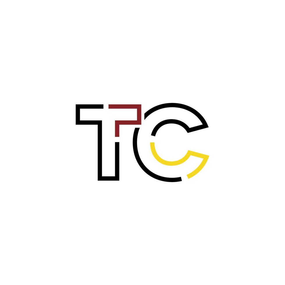 Abstract letter TC logo design with line connection for technology and digital business company. vector