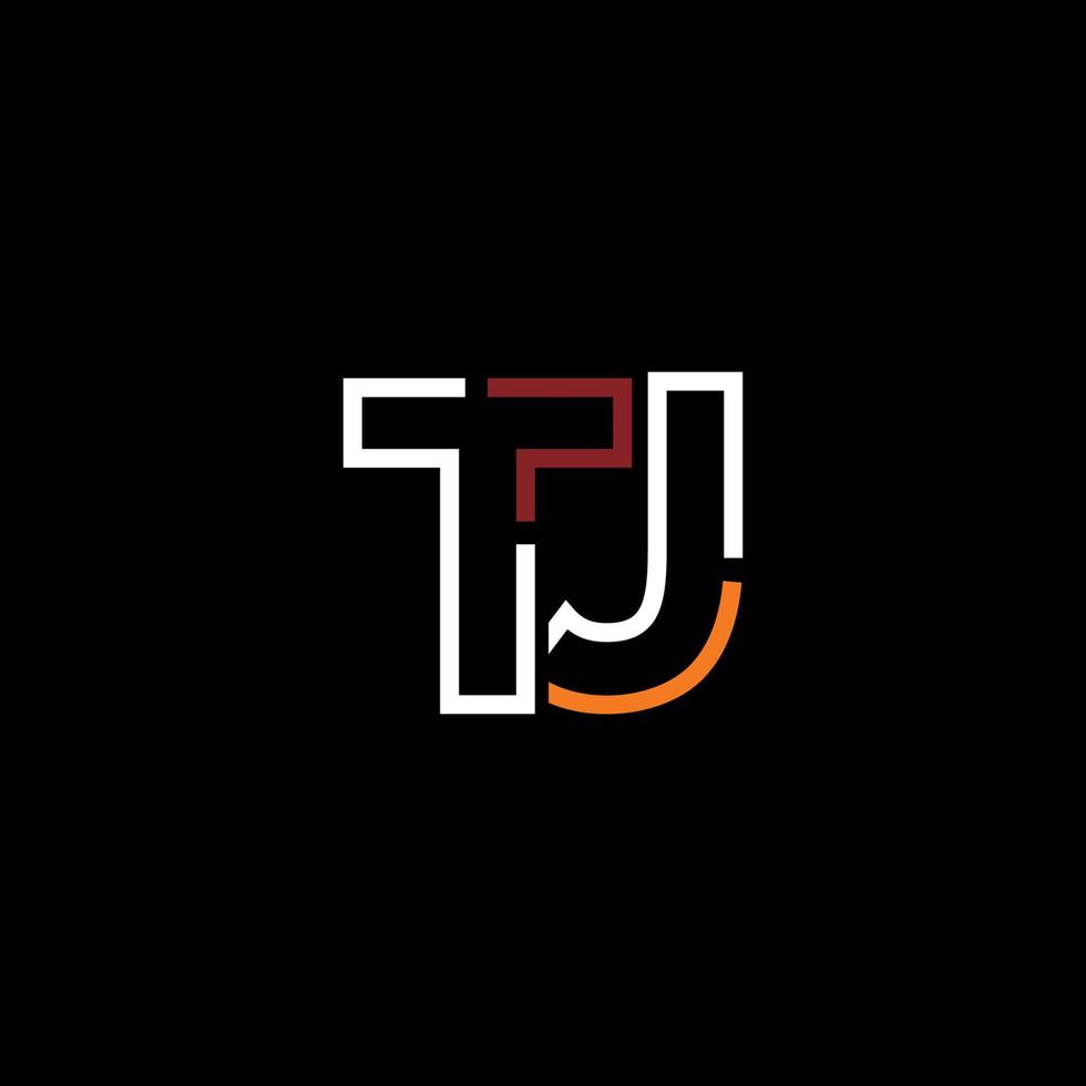 resumen letra tj logo diseño con línea conexión para tecnología y digital negocio compañía. vector