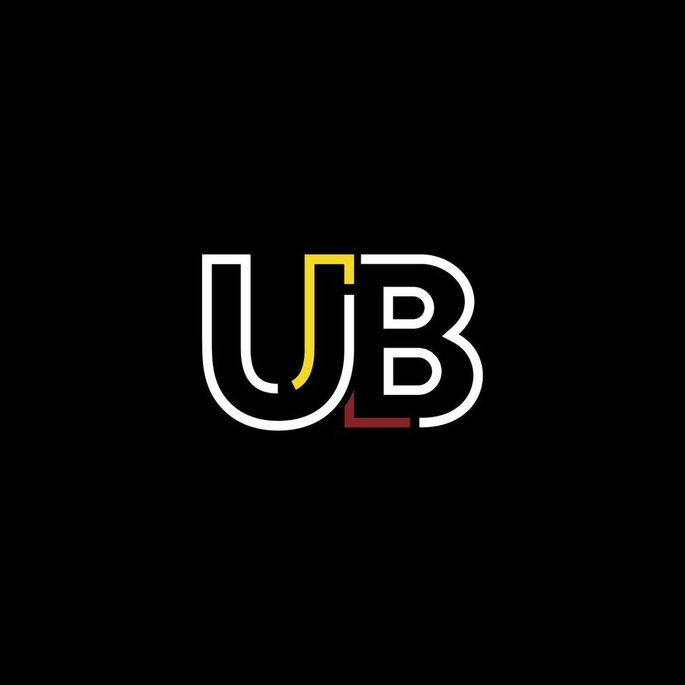 Abstract letter UB logo design with line connection for technology and digital business company. vector