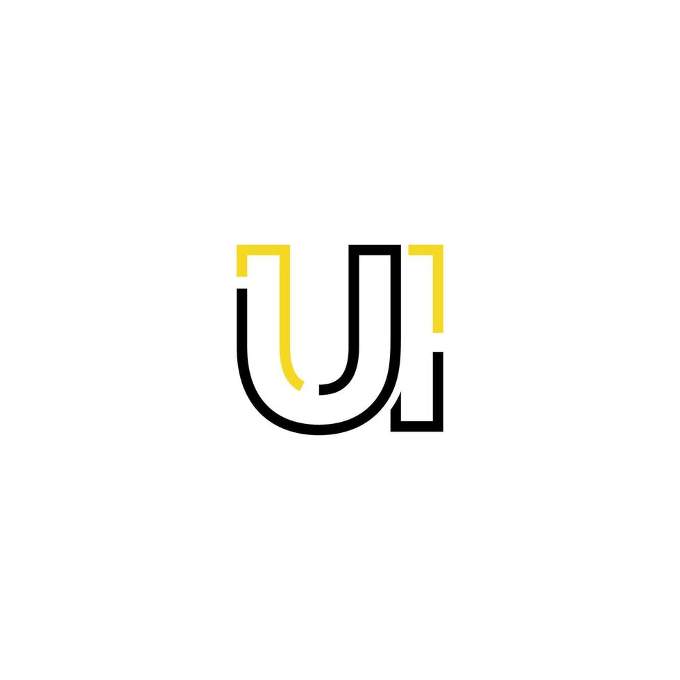 Abstract letter UI logo design with line connection for technology and digital business company. vector
