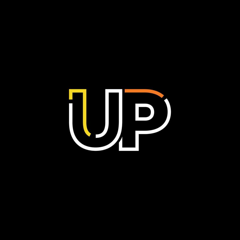 Abstract letter UP logo design with line connection for technology and digital business company. vector