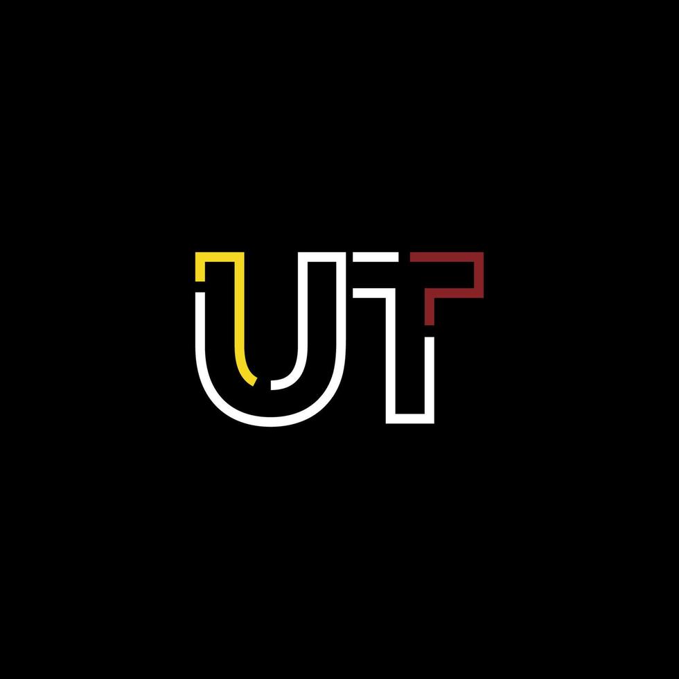 resumen letra Utah logo diseño con línea conexión para tecnología y digital negocio compañía. vector