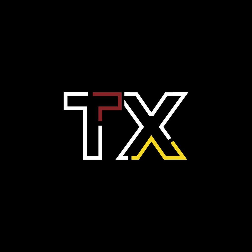 resumen letra tx logo diseño con línea conexión para tecnología y digital negocio compañía. vector