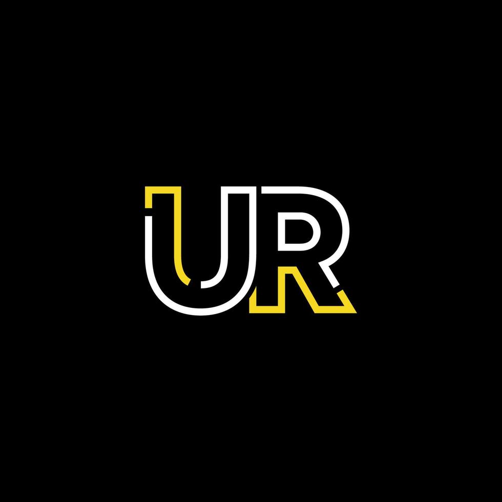 Abstract letter UR logo design with line connection for technology and digital business company. vector