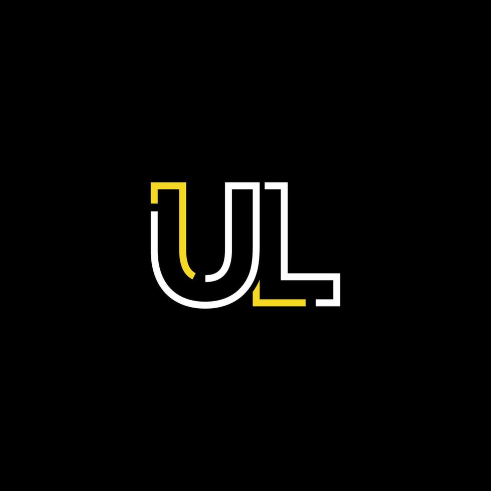 resumen letra ul logo diseño con línea conexión para tecnología y digital negocio compañía. vector