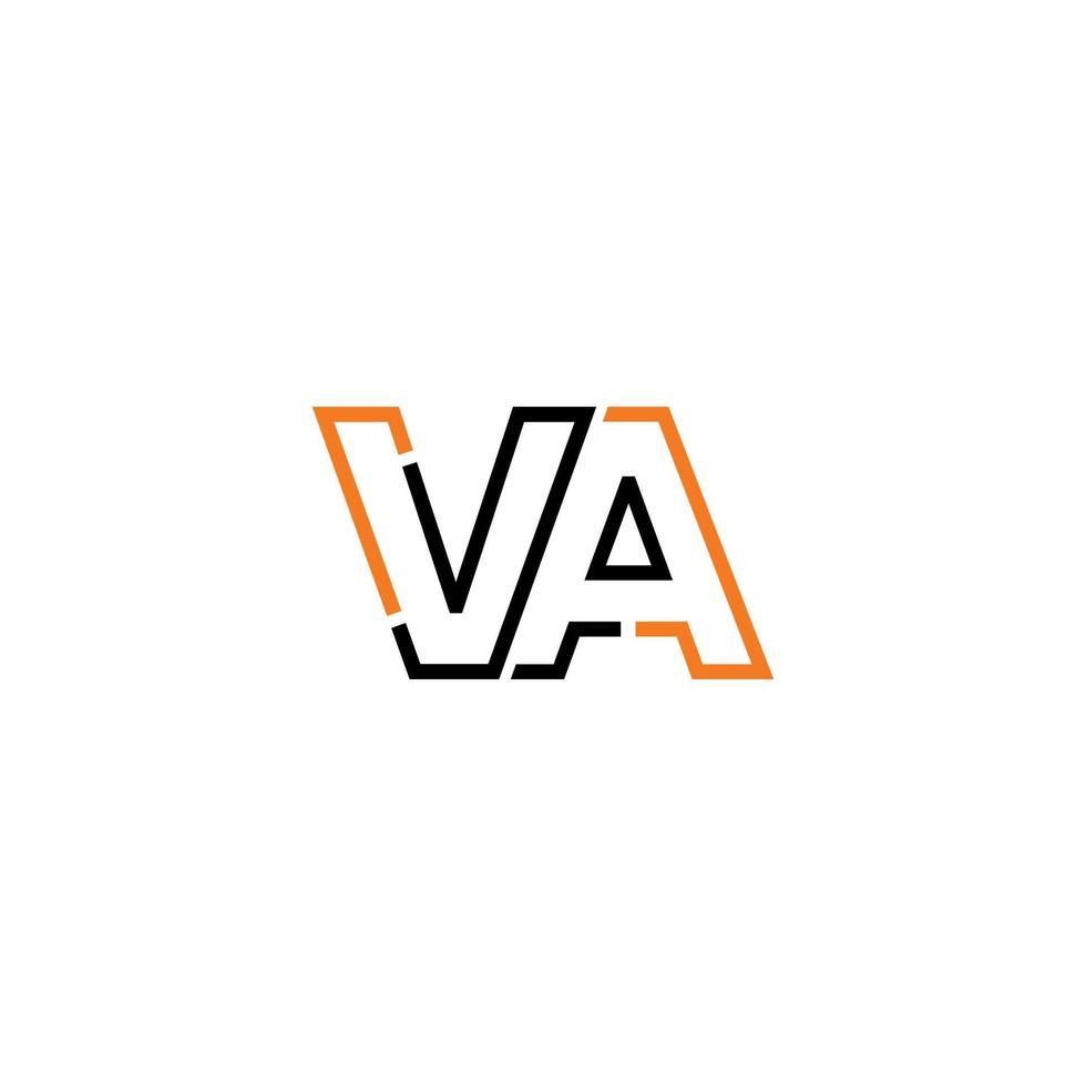 Abstract letter VA logo design with line connection for technology and digital business company. vector