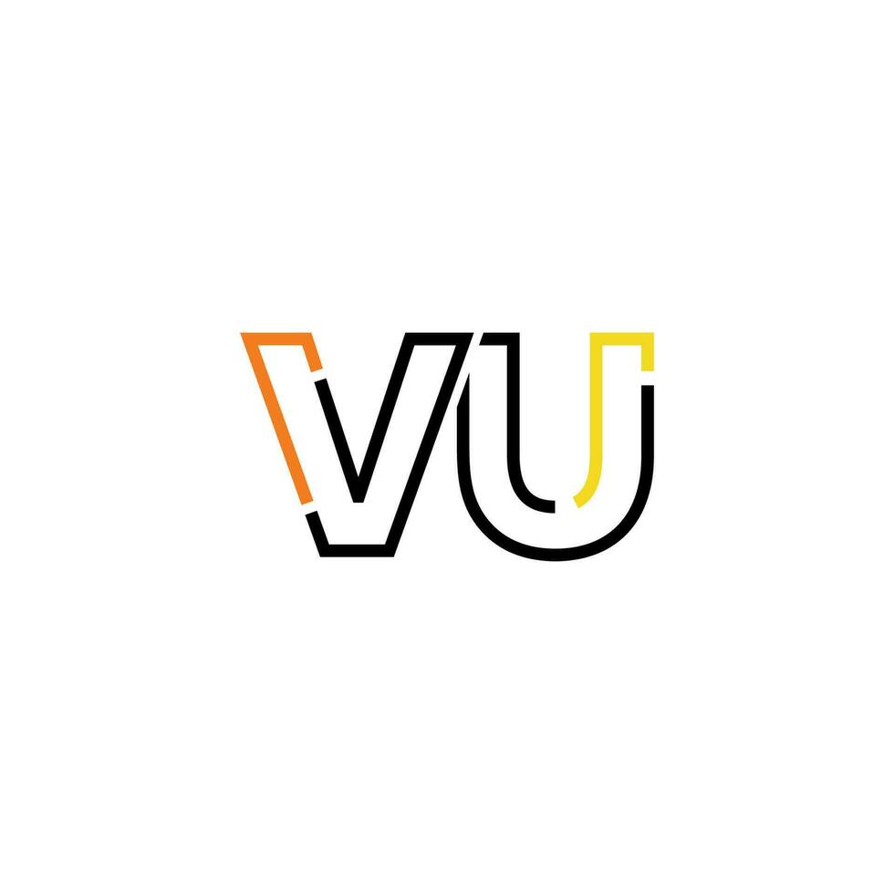 Abstract letter VU logo design with line connection for technology and digital business company. vector