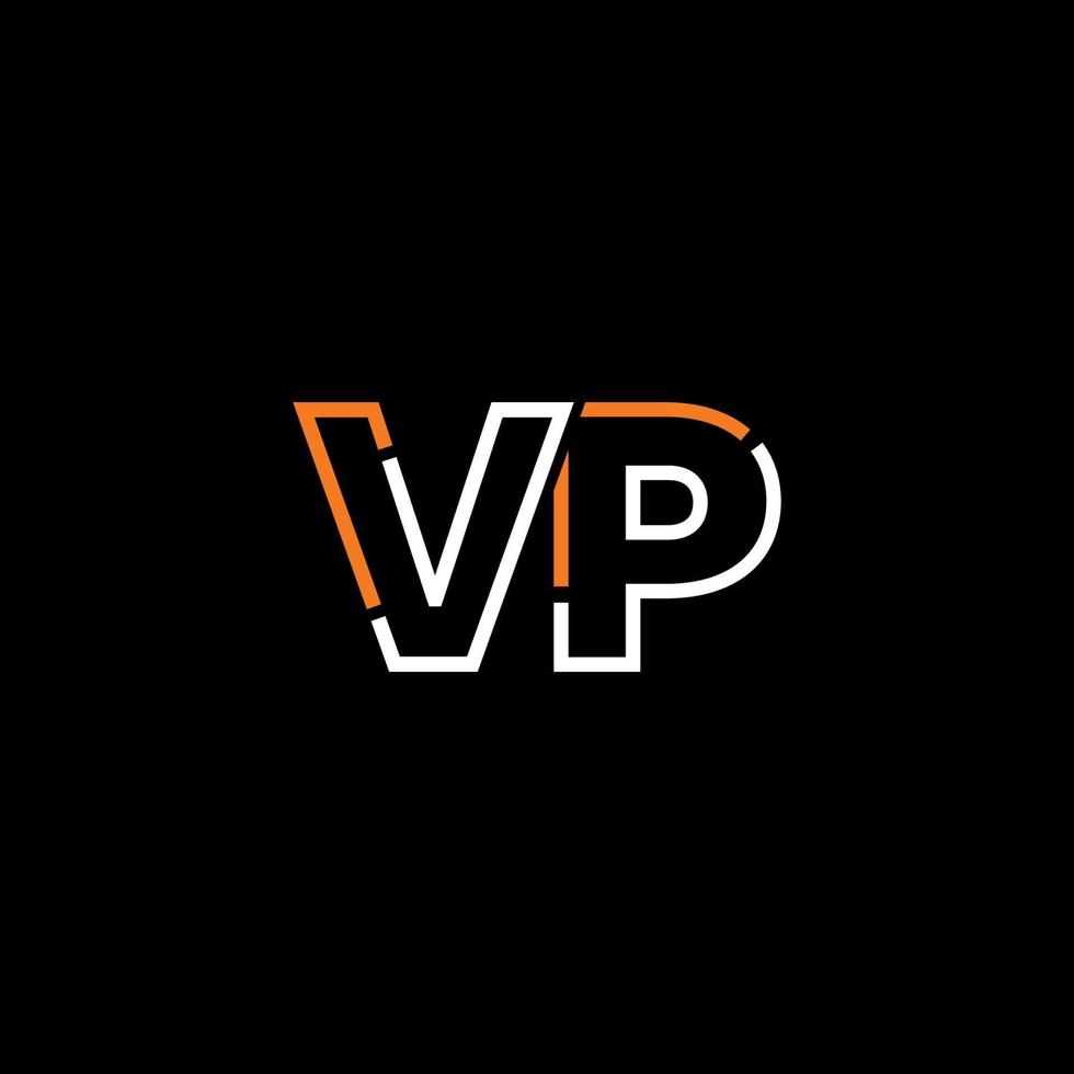 Abstract letter VP logo design with line connection for technology and digital business company. vector