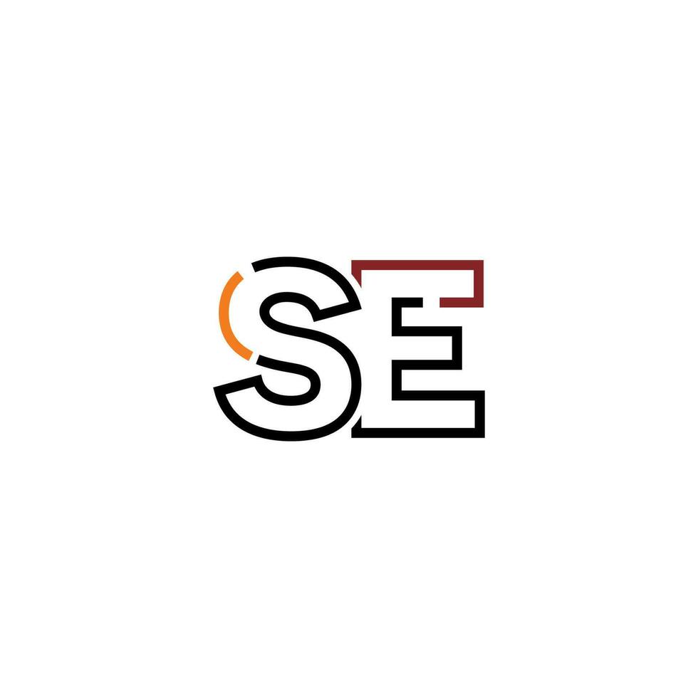 Abstract letter SE logo design with line connection for technology and digital business company. vector