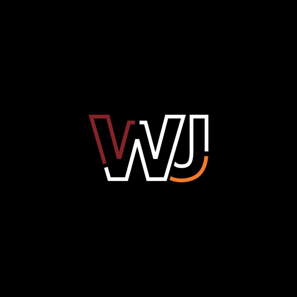 resumen letra wj logo diseño con línea conexión para tecnología y digital negocio compañía. vector