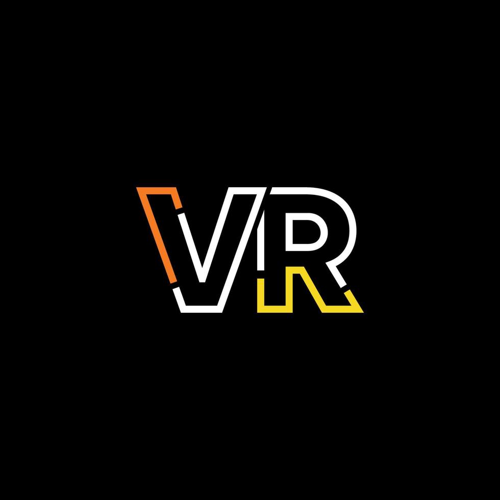 resumen letra vr logo diseño con línea conexión para tecnología y digital negocio compañía. vector