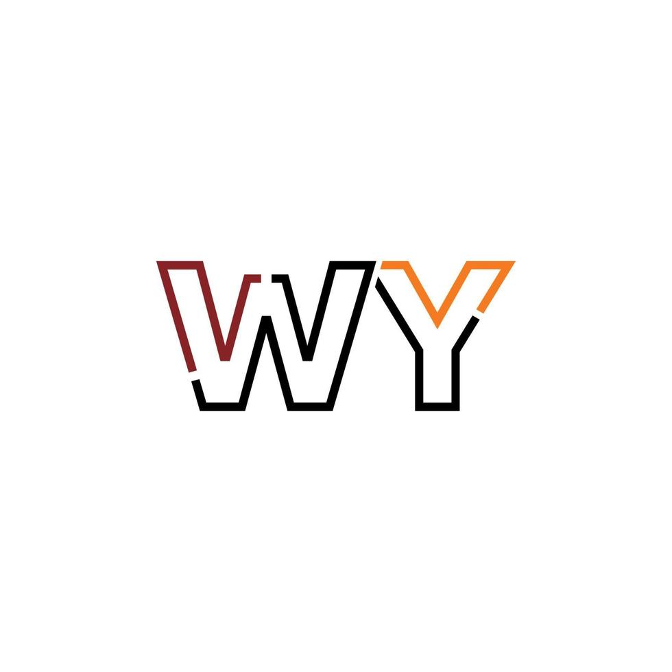 Abstract letter WY logo design with line connection for technology and digital business company. vector