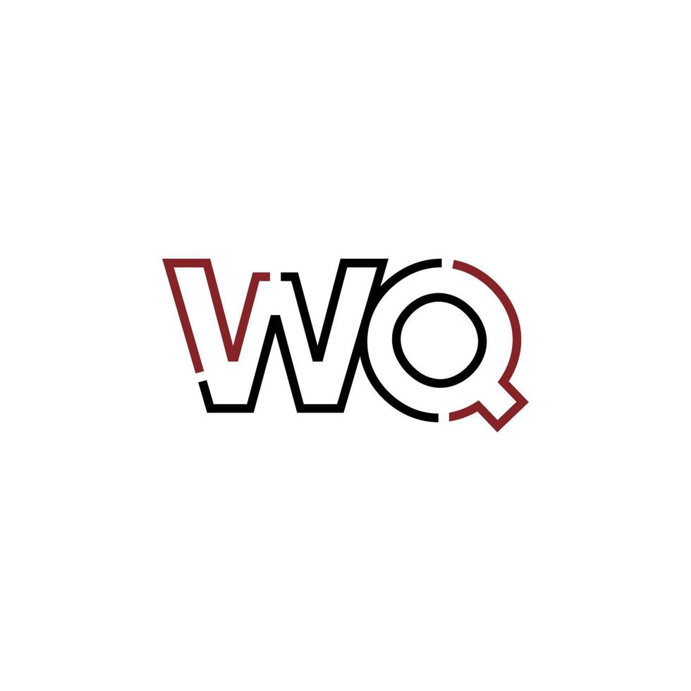 resumen letra wq logo diseño con línea conexión para tecnología y digital negocio compañía. vector