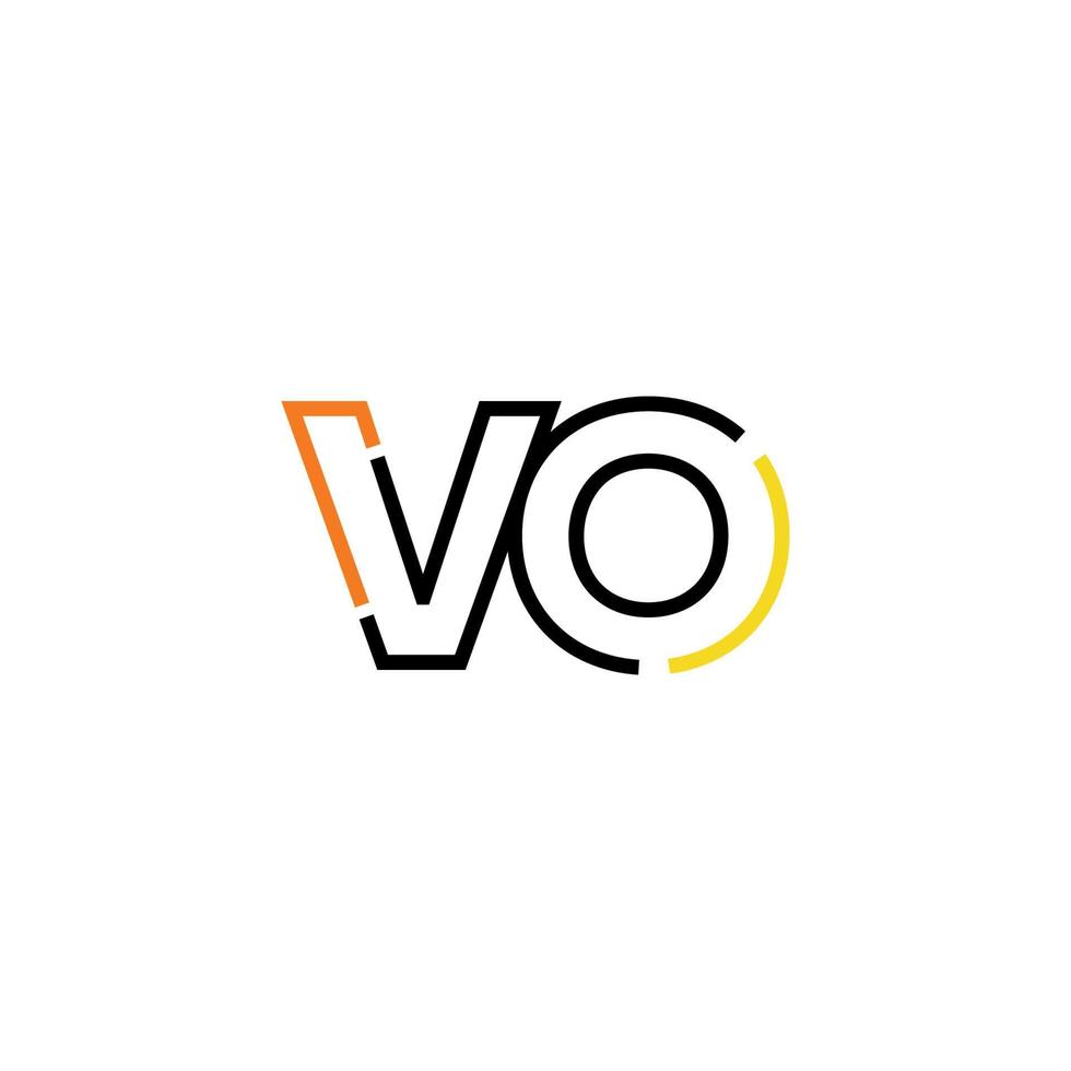 resumen letra vo logo diseño con línea conexión para tecnología y digital negocio compañía. vector