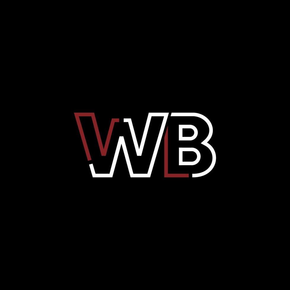 Abstract letter WB logo design with line connection for technology and digital business company. vector