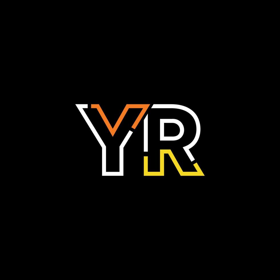 Abstract letter YR logo design with line connection for technology and digital business company. vector