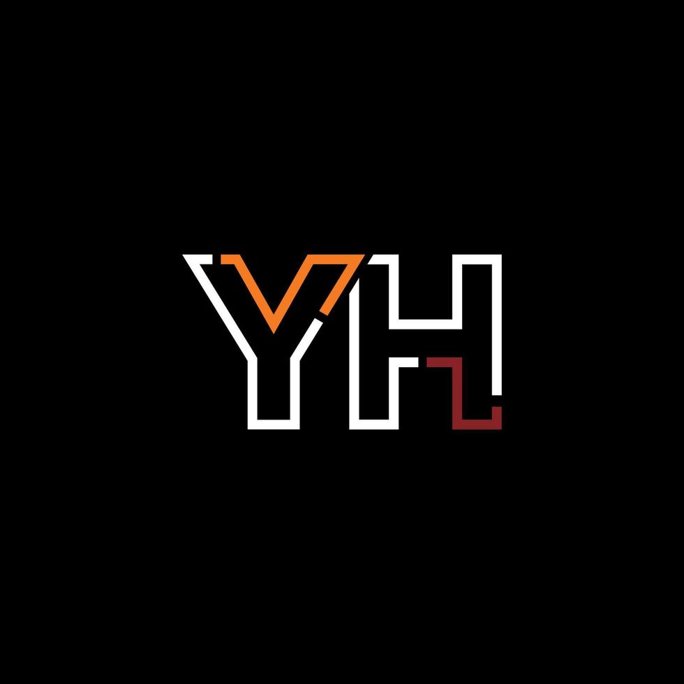 Abstract letter YH logo design with line connection for technology and ...