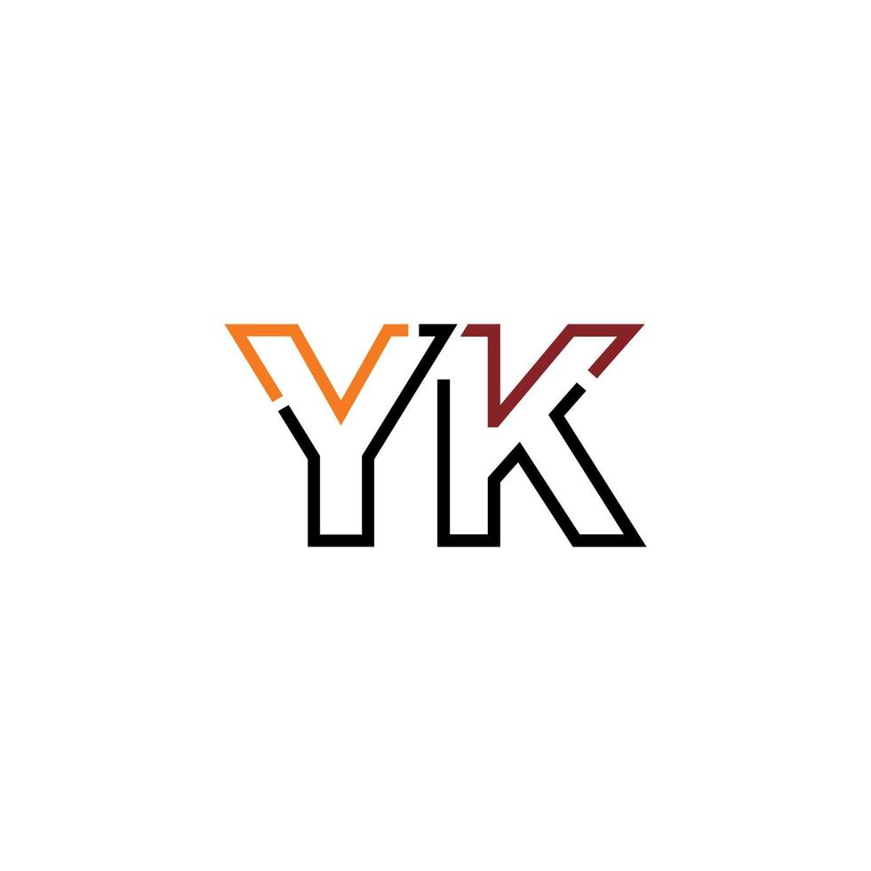 Abstract letter YK logo design with line connection for technology and digital business company. vector