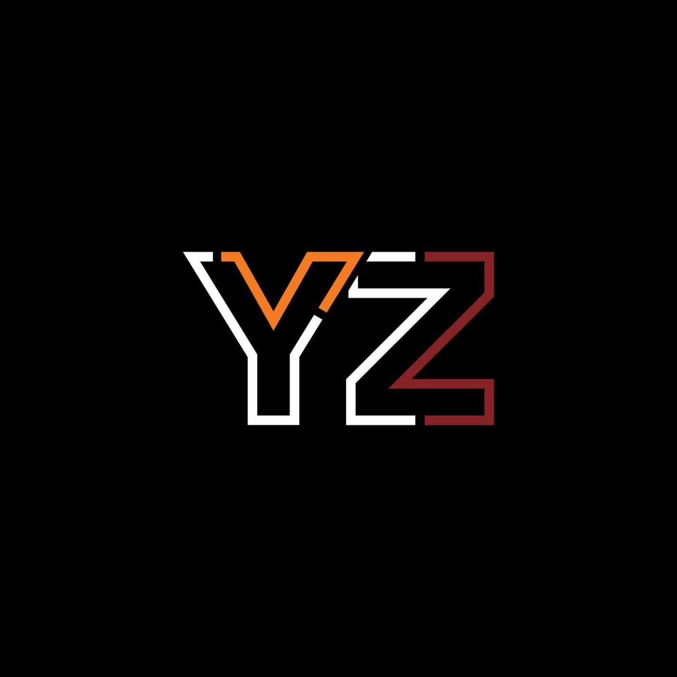 Abstract letter YZ logo design with line connection for technology and digital business company. vector