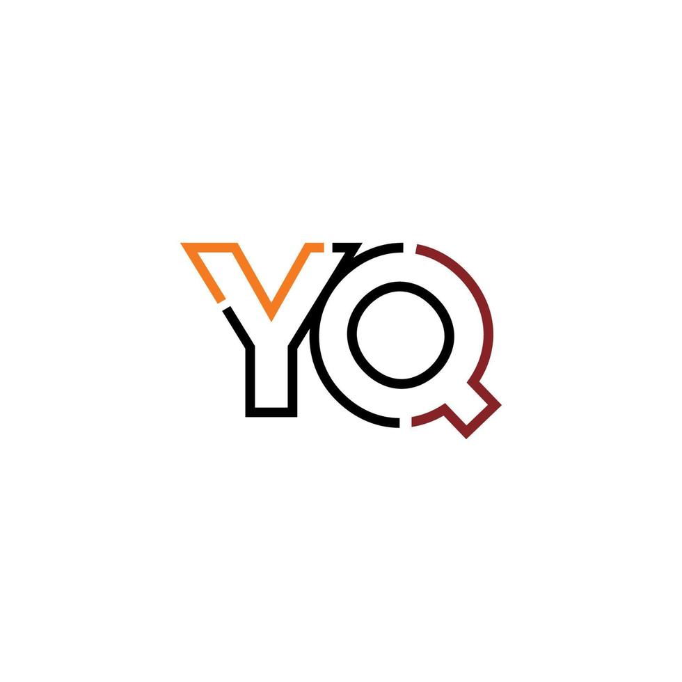 Abstract letter YQ logo design with line connection for technology and digital business company. vector