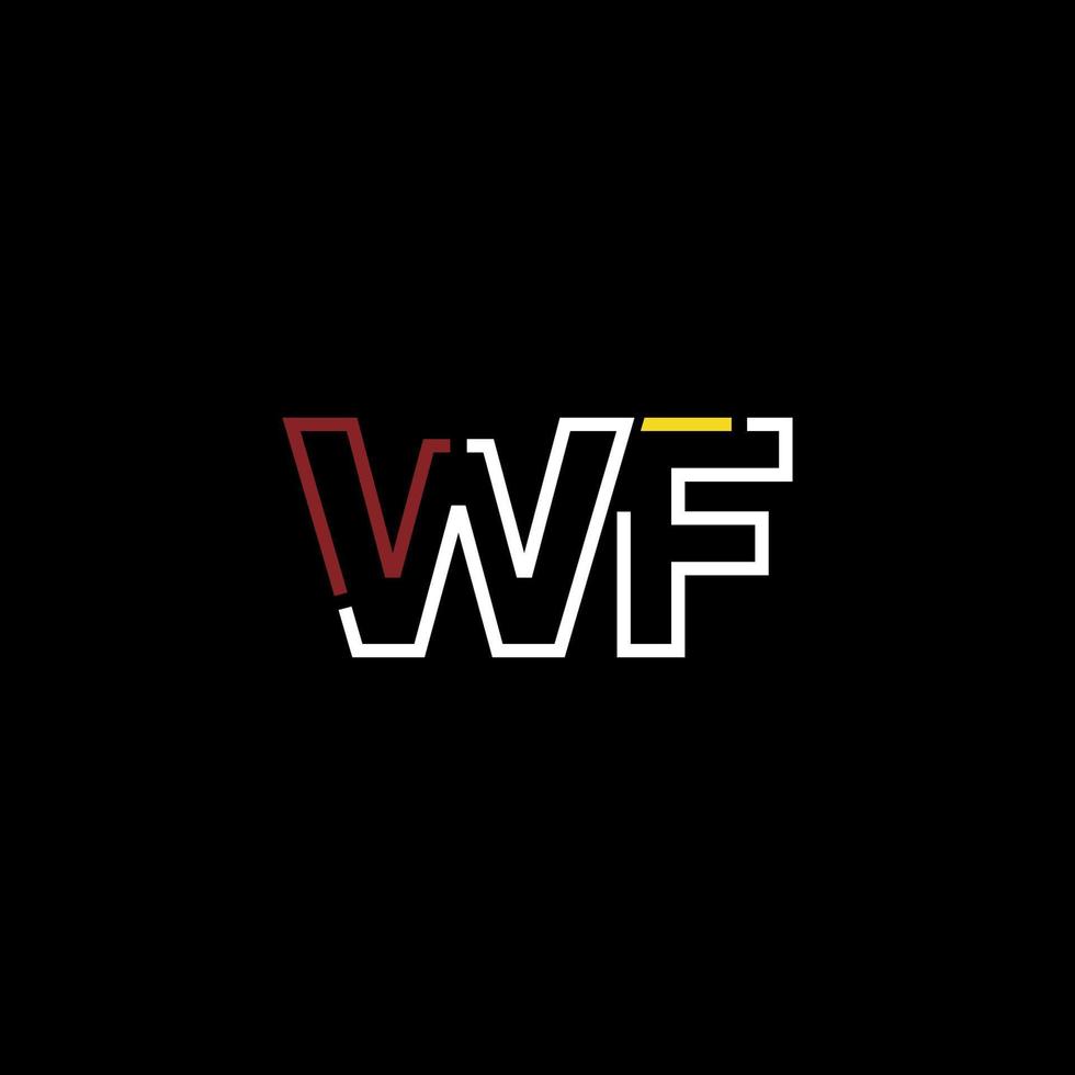 Abstract letter WF logo design with line connection for technology and digital business company. vector