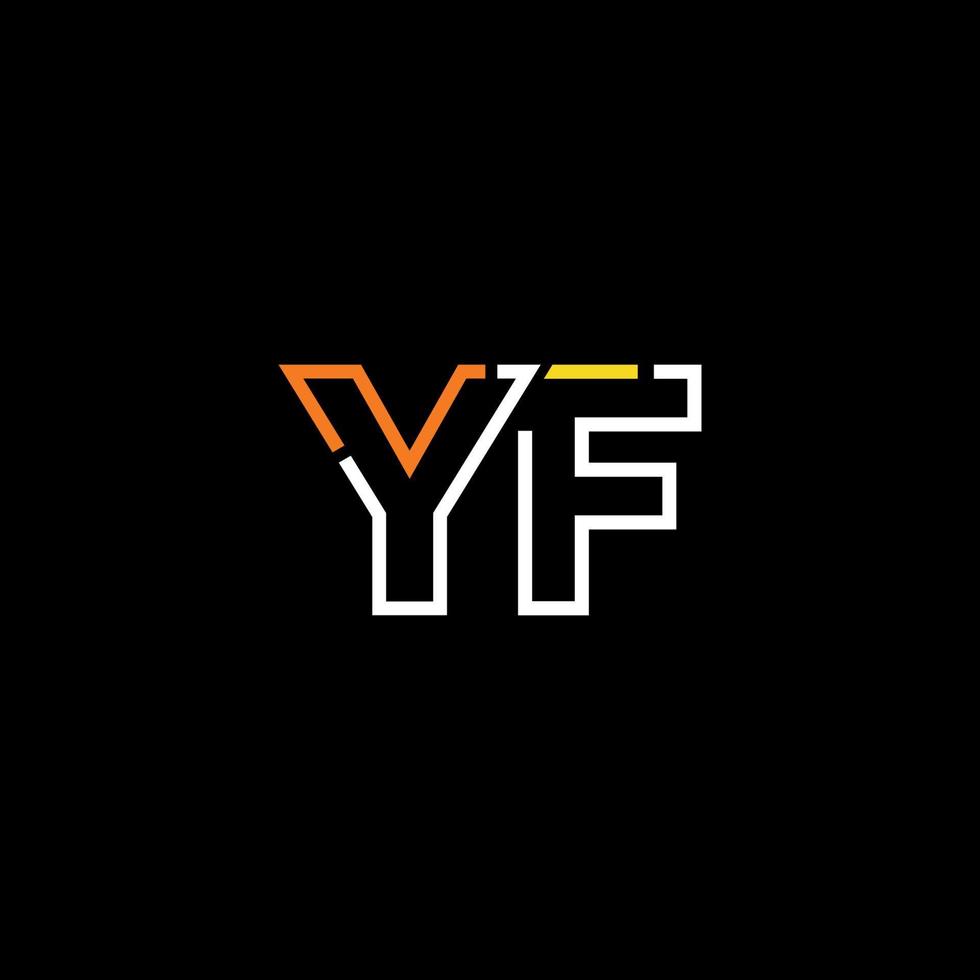 Abstract letter YF logo design with line connection for technology and digital business company. vector