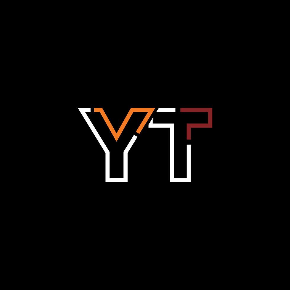 Abstract letter YT logo design with line connection for technology and digital business company. vector