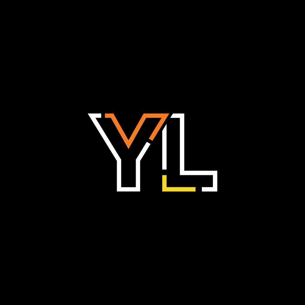 Abstract letter YL logo design with line connection for technology and digital business company. vector