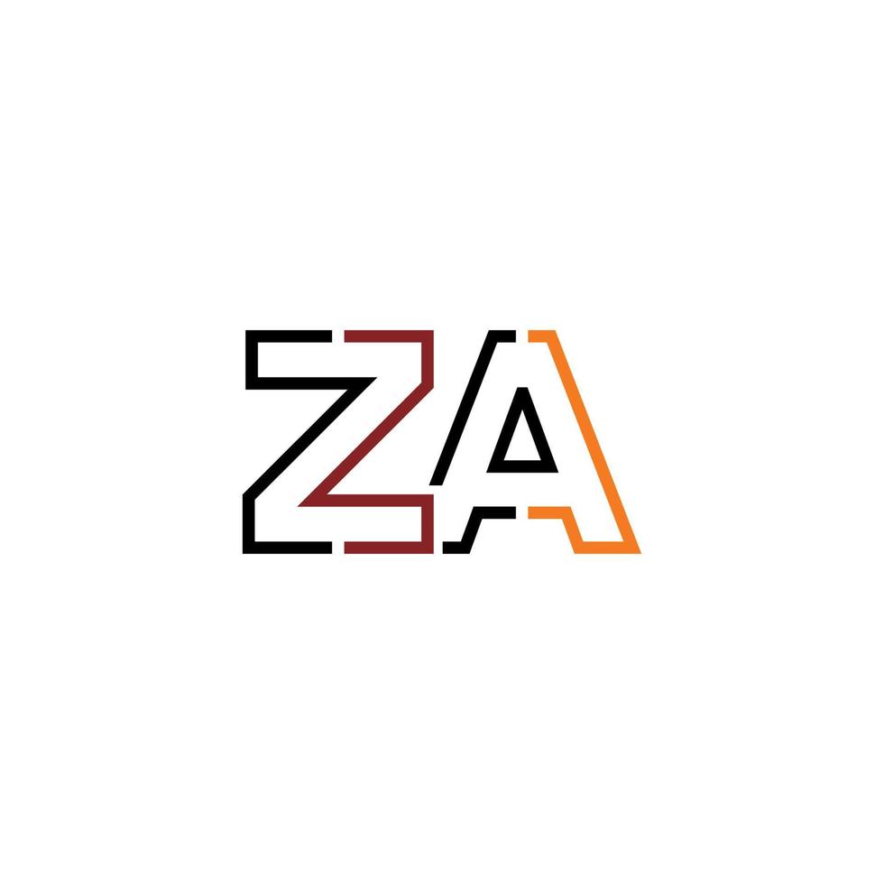 Abstract letter ZA logo design with line connection for technology and digital business company. vector