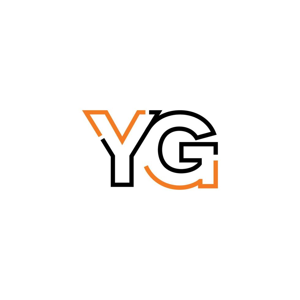 Abstract letter YG logo design with line connection for technology and digital business company. vector