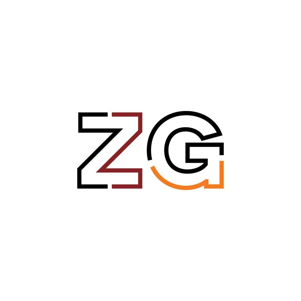 Abstract letter ZG  logo design with line connection for technology and digital business company. vector