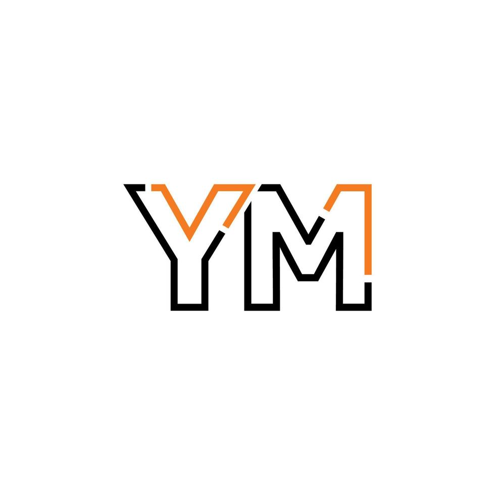 Abstract letter YM logo design with line connection for technology and digital business company. vector