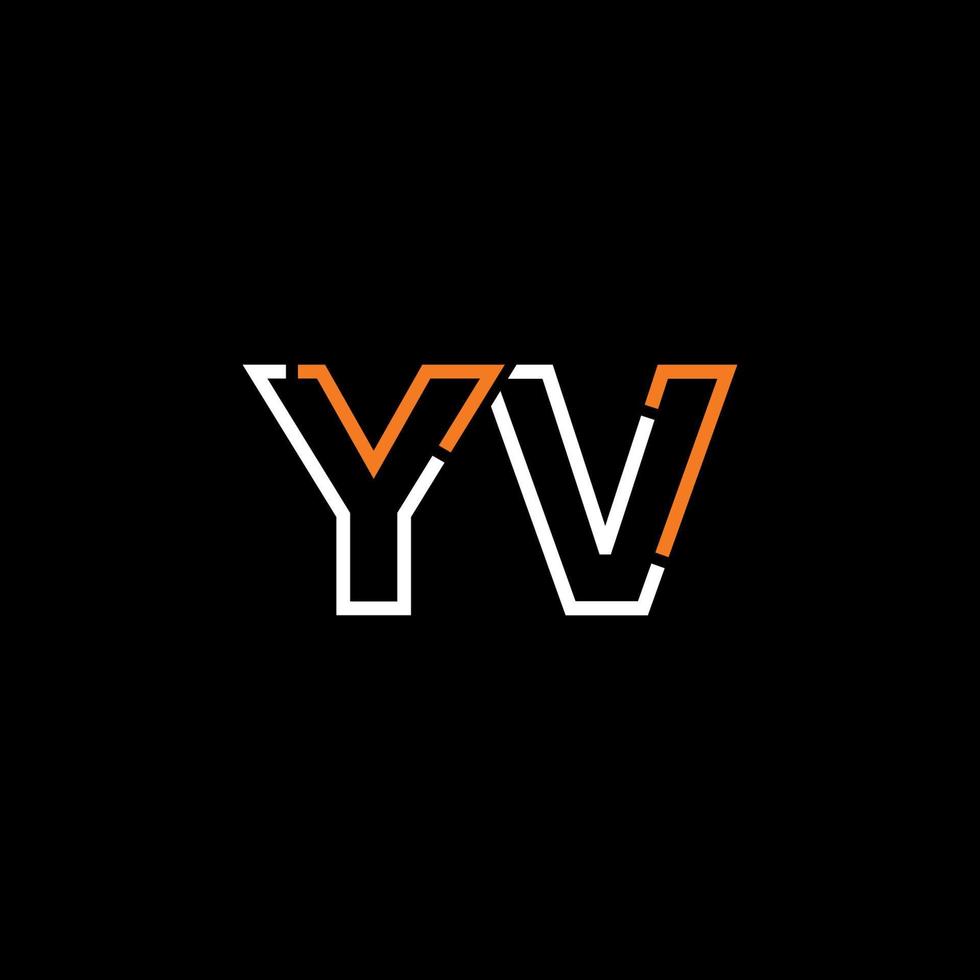 Abstract letter YV logo design with line connection for technology and digital business company. vector