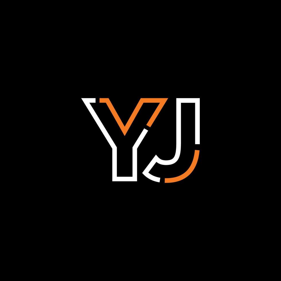 Abstract letter YJ logo design with line connection for technology and digital business company. vector