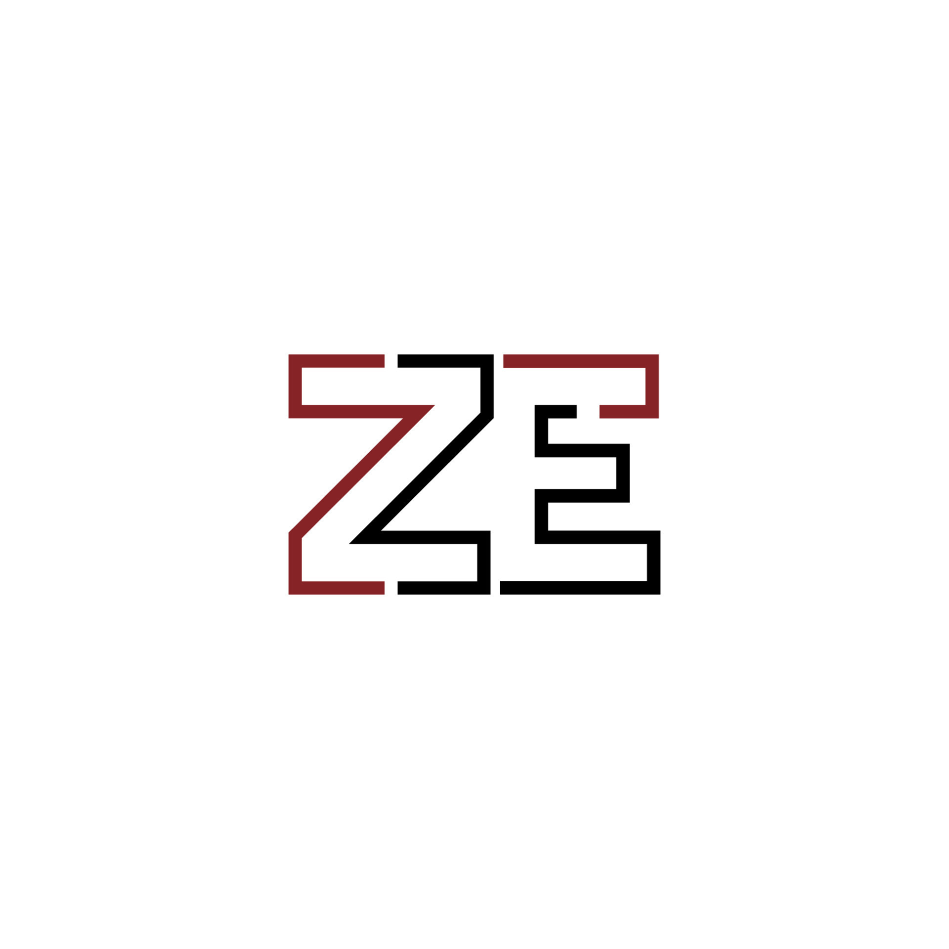 Abstract letter ZE logo design with line connection for technology and