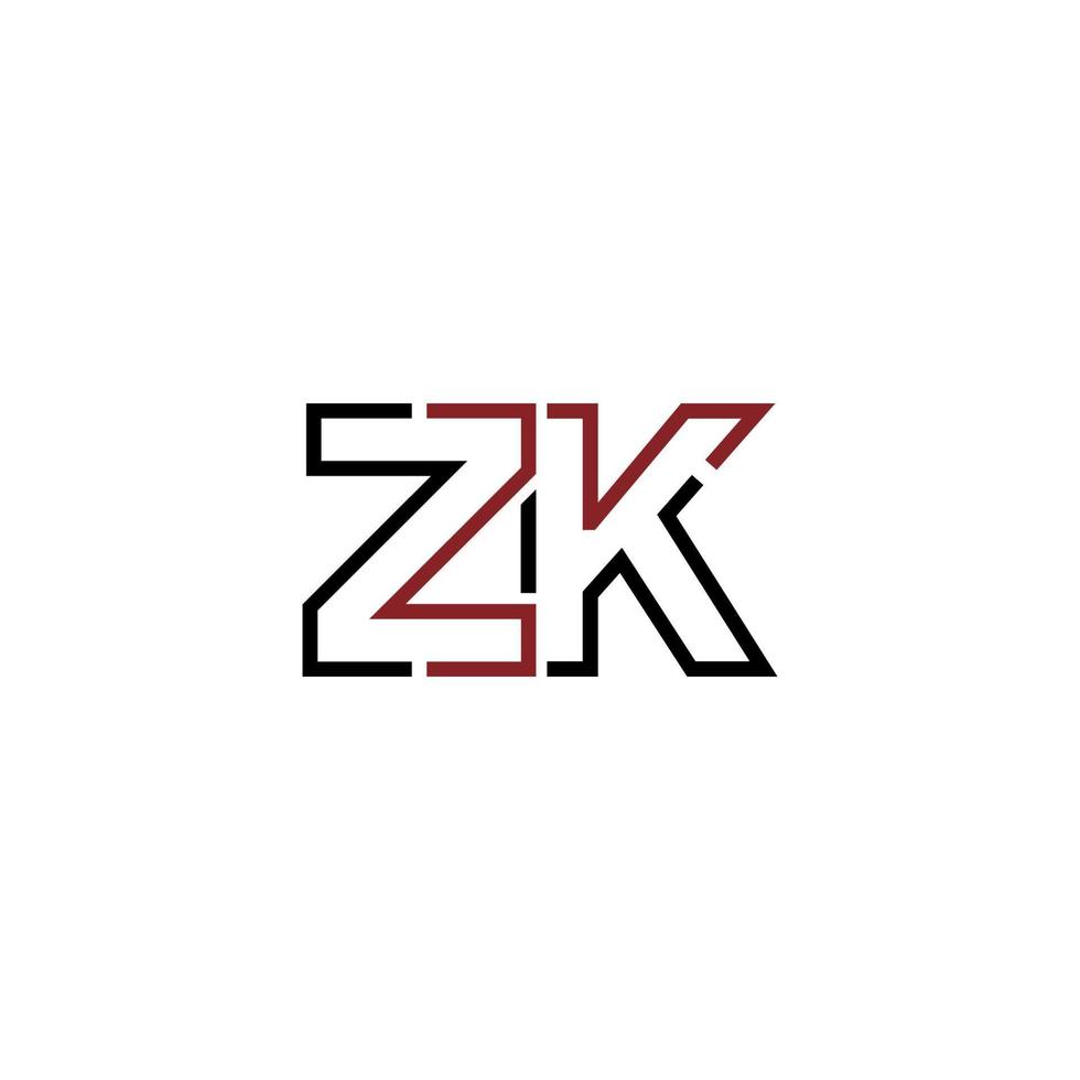 Abstract letter ZK logo design with line connection for technology and digital business company. vector