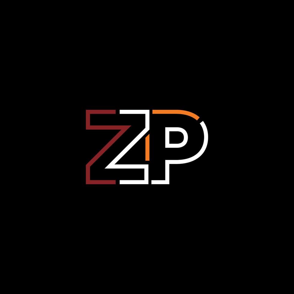 Abstract letter ZP logo design with line connection for technology and digital business company. vector