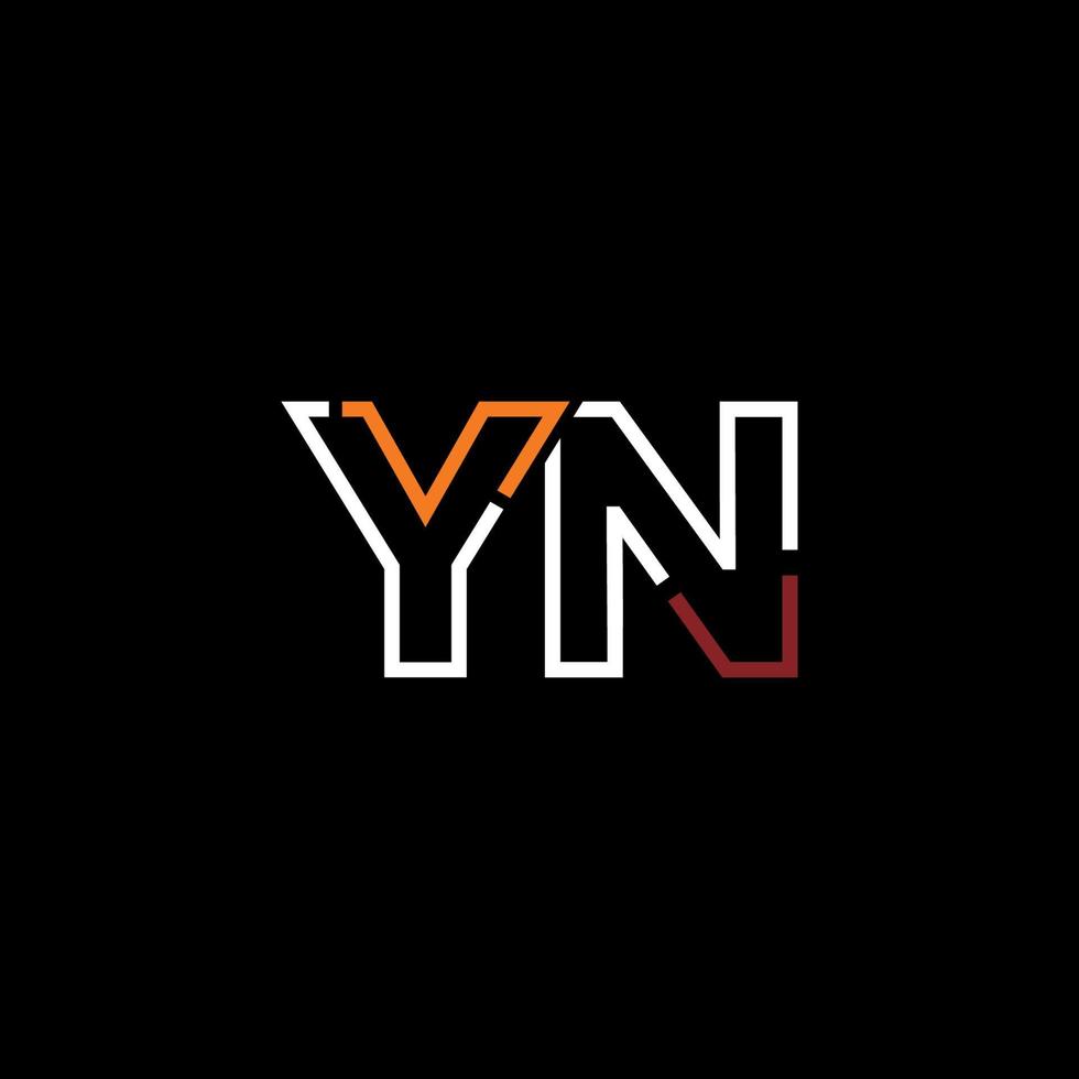 Abstract letter YN logo design with line connection for technology and digital business company. vector