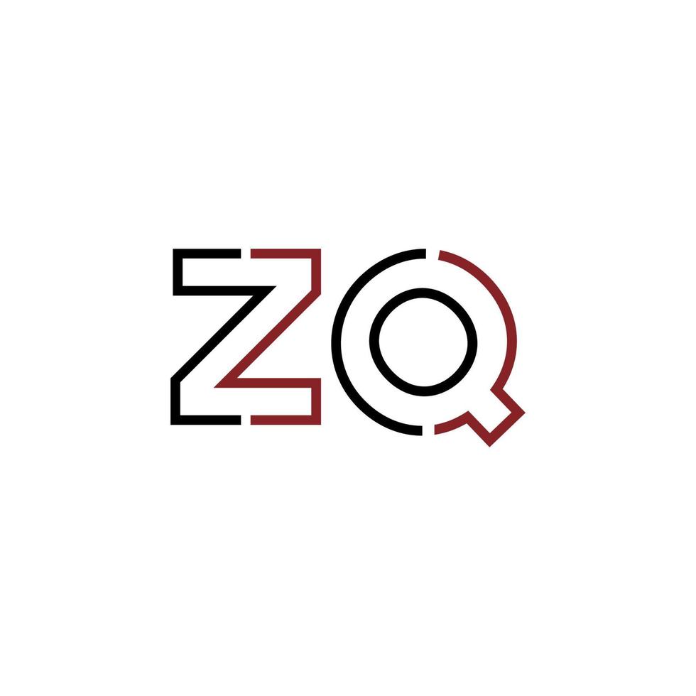 Abstract letter ZQ logo design with line connection for technology and digital business company. vector